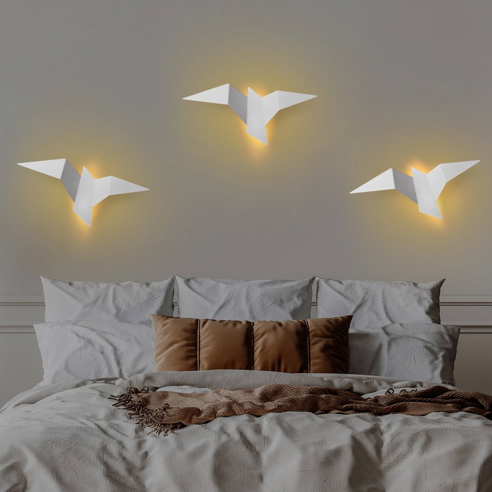 Opviq Lámpara de pared blanca con cuerpo de metal